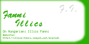 fanni illics business card